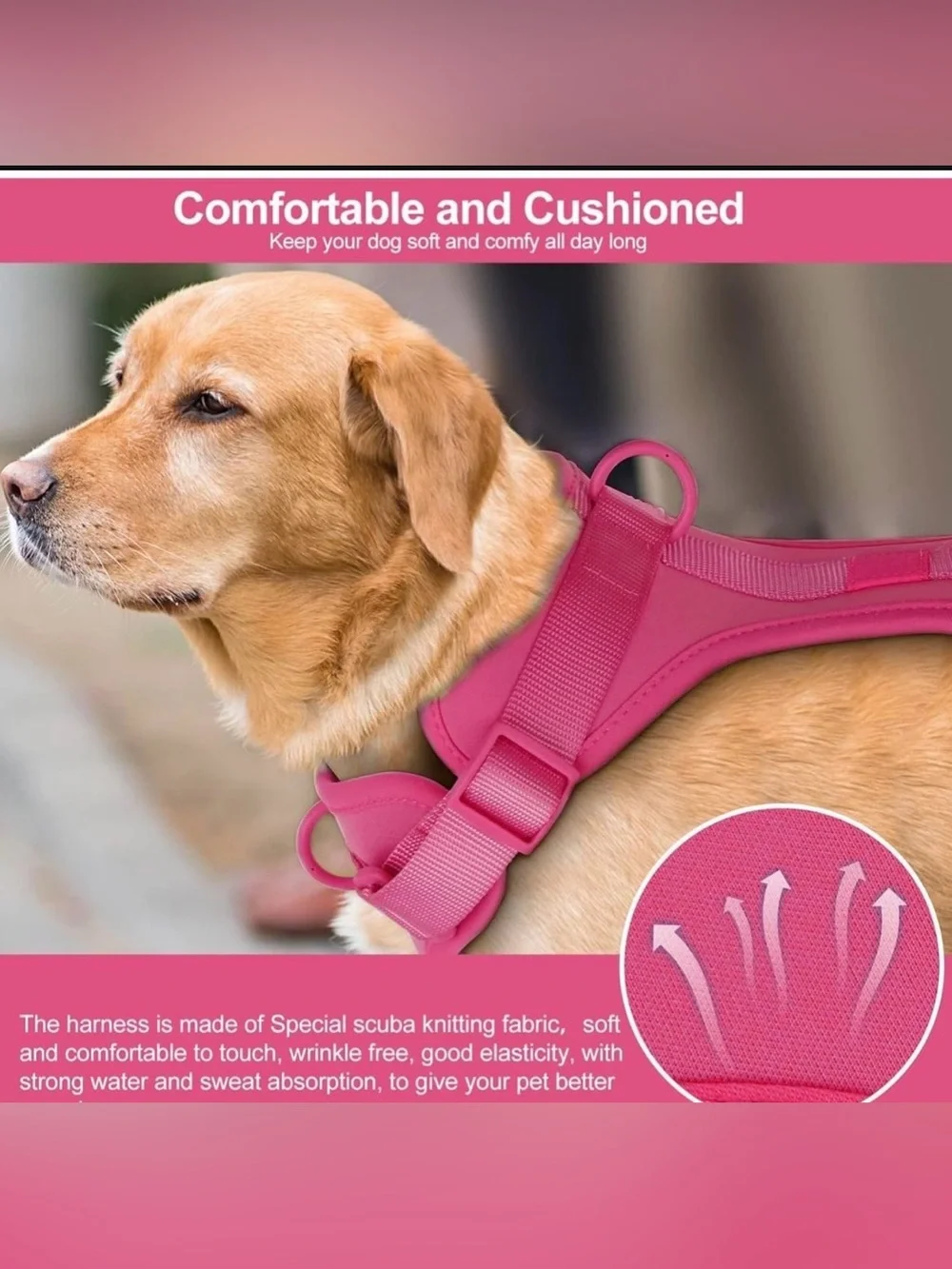 Wisedog No Pull Lightweight Dog Vest Harness with Soft and Comfortable Cushion,